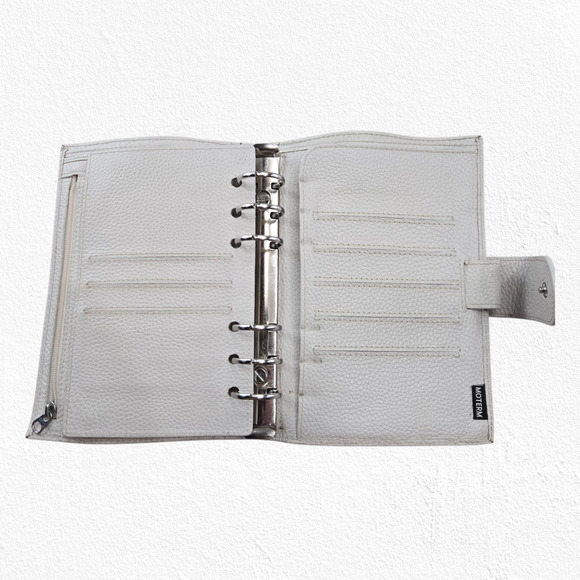 Moterm Ivory Personal 6-Ring Leather Planner Organizer Binder Planner Binder - Picture 8 of 10